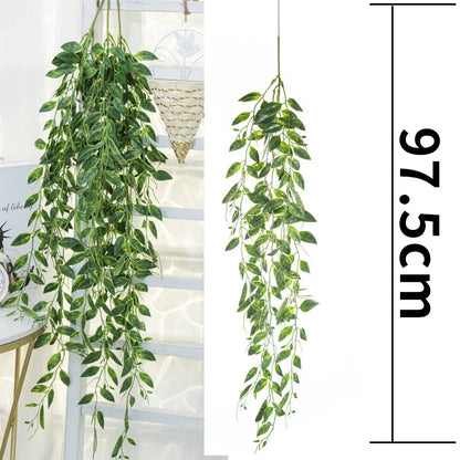 Artificial Ivy Garland Rattan Vine - Home, Bridal Shower, Outdoor Decor - 2.1M/2.3M Length, Hanging Fake Foliage, Greenery Creeper, Leaf Wreath for Exhibition Use