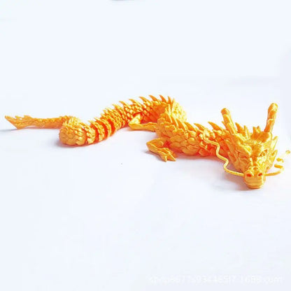 3D Printed Luminous Chinese Loong Flexible Dragon Figurine Home Decoration Gifts