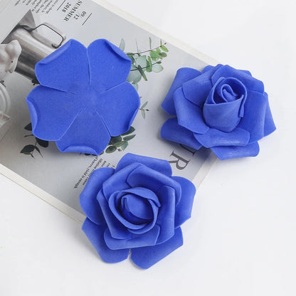 Artificial Rose Flower Heads 7CM | Wedding Party Home Decor | Garden DIY Crafts | 10/20/50 Pack | Anniversary Birthday Housewarming Event Decoration