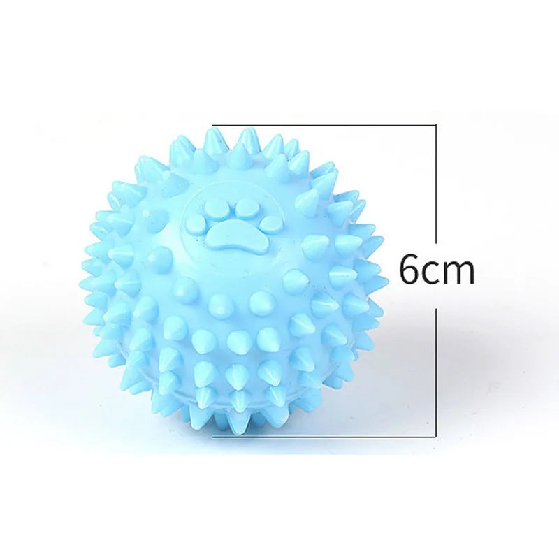 interactive pet chew toy ball, durable rubber texture, promotes healthy teeth, ideal for dogs and cats of all sizes, encourages playtime and outdoor fetch activities