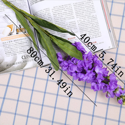 Artificial Hyacinth Flowers Violet Silk Green Leaves for Wedding Anniversary Party Decor Indoor Home Decoration