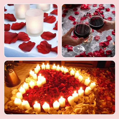 Artificial Silk Rose Petals 1000pcs for Romantic Occasions, Wedding, Anniversary, Proposal, Valentine's Floral Decor, Non-Woven Indoor Home Decoration