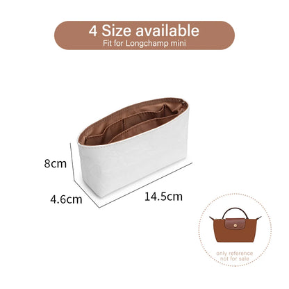 WUTA Dupont Paper Bag Organizer For Longchamp Tote Insert Handbag Liner Storage Shaper for S M L Ultra Light Purse Inner Bag