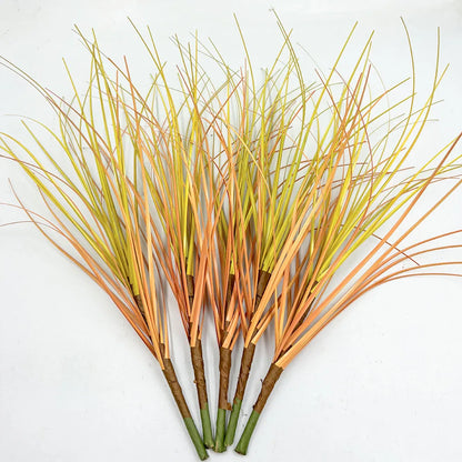 Artificial Grass Plants Set, Plastic Faux Greenery for Desktop and Outdoor Decoration, 5 Pcs, Ideal for Home, Garden, and Exhibition Use