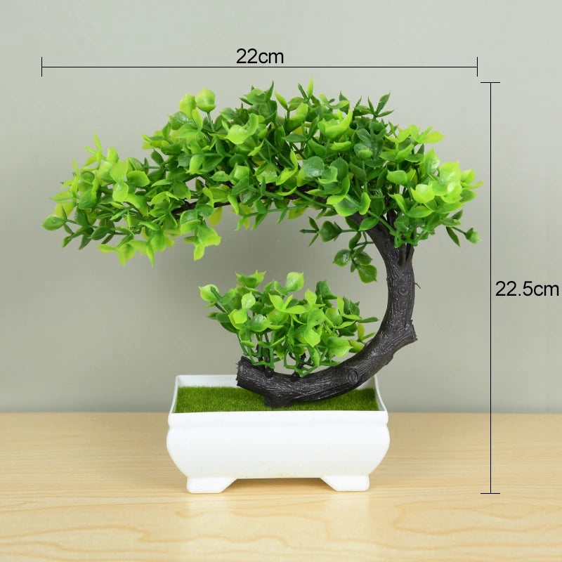 artificial bonsai tree in pot - plastic fake plant for desk, home, hotel, garden decoration, ideal for indoor and outdoor use, decorative potted ornament