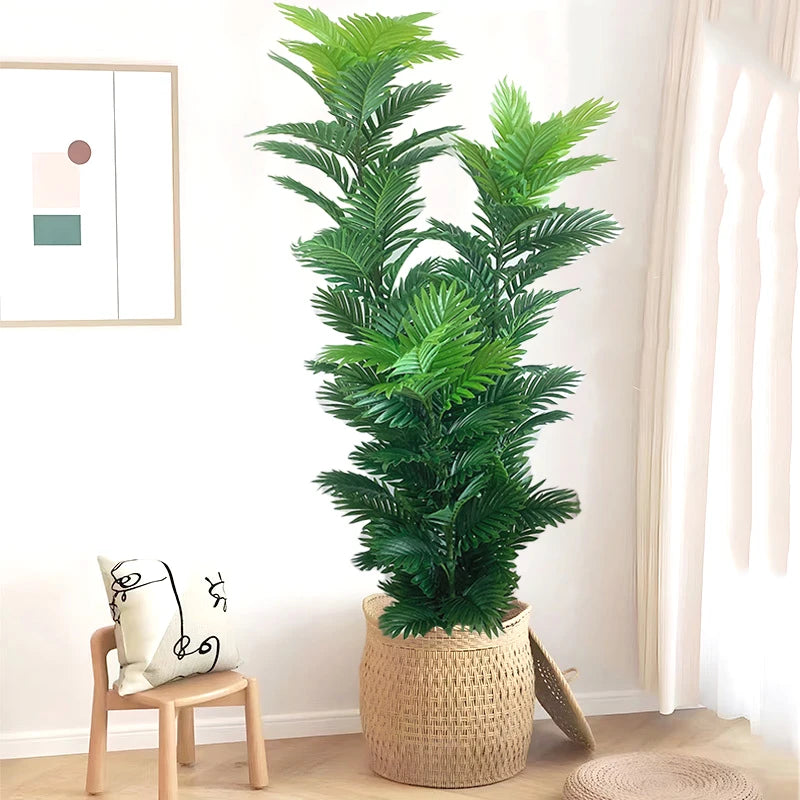 150cm tall artificial palm tree with real touch leaves, indoor outdoor decorative fake plant for home, office, garden, shop, party, exhibition, jungle theme decor