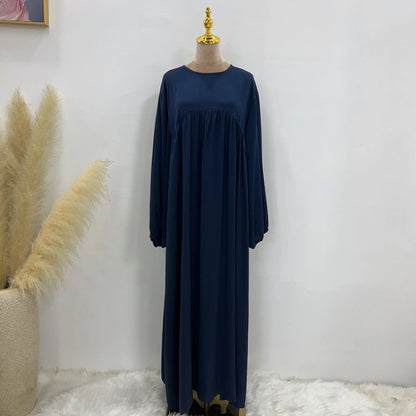 Modest Loose Muslim Dress Abaya Eid Ramadan Elegant With Pocket for Women, Comfortable Fit, Stylish Design, Perfect for Prayer and Daily Wear, Various Colors Available