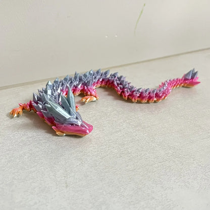 3D Printed Antistress Dragon Fidget Toy Rotatable Articulated 30cm Colors