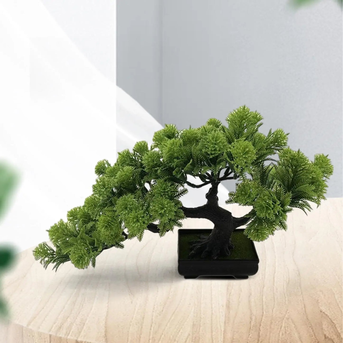 artificial bonsai tree plastic potted plant, desktop ornament for living room, office, bookshelf & windowsill decor, indoor tabletop display, home & farmhouse decoration