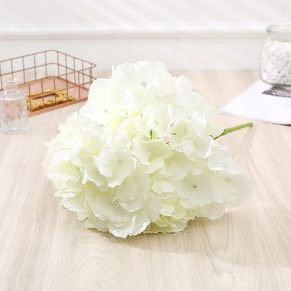 Silk Hydrangea Artificial Bouquet, Decorative Floral Arrangements, Pink White Blue Purple Blooms for Bridal Shower, Indoor Wedding Centerpieces, Home Decor