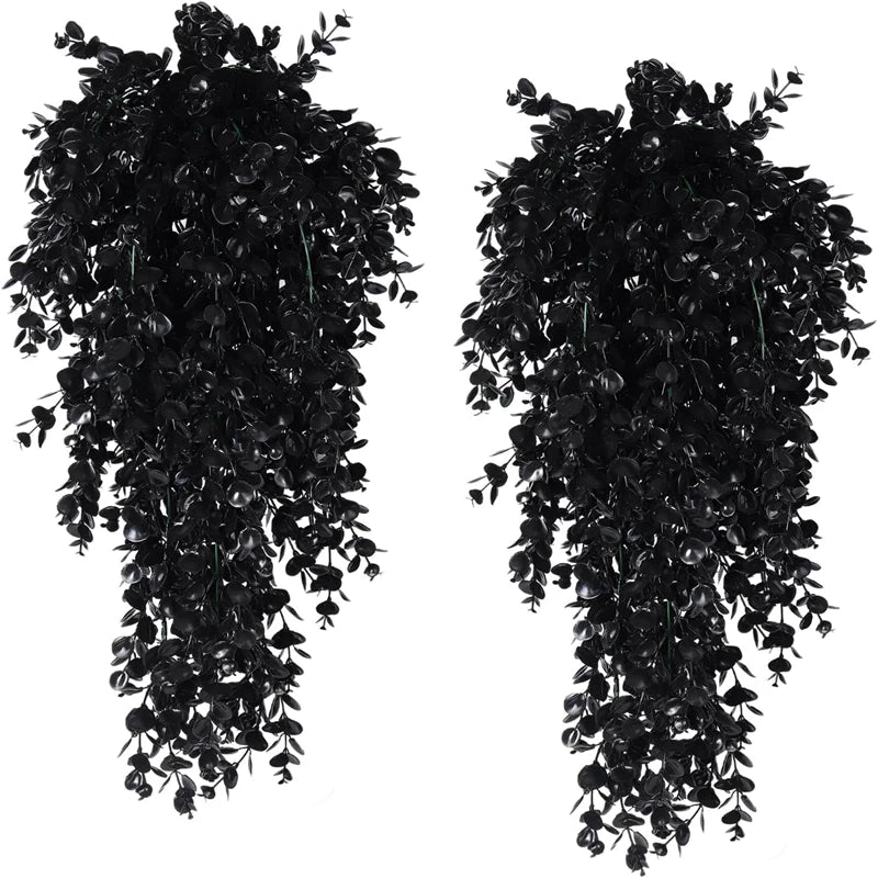 artificial hanging eucalyptus vines, uv resistant faux greenery for outdoor wedding decor, plastic leaf garland for bridal showers and exhibitions