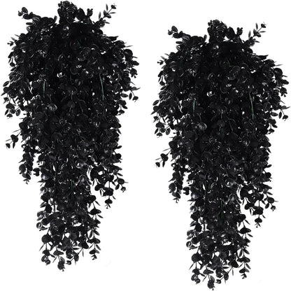 Artificial Hanging Eucalyptus Vines, UV Resistant Faux Greenery for Outdoor Wedding Decor, Plastic Leaf Garland for Bridal Showers and Exhibitions