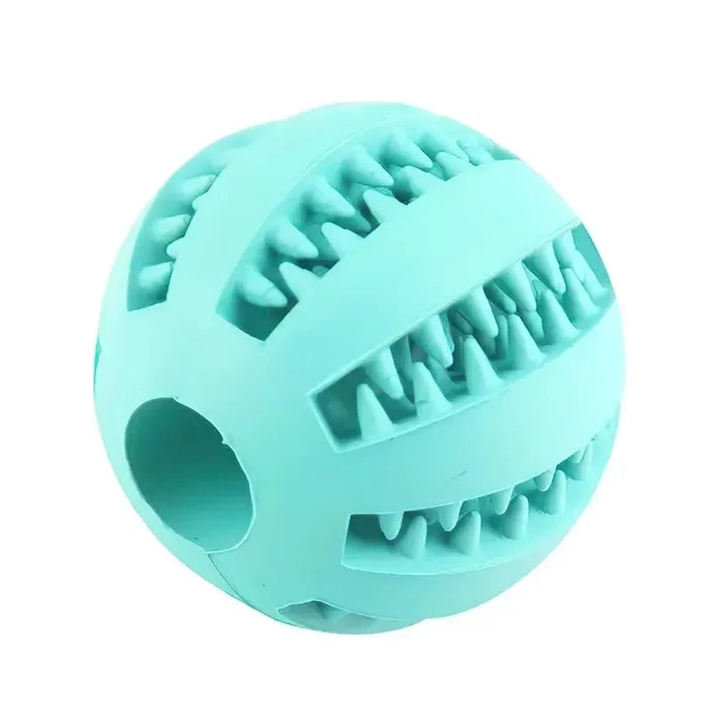 interactive rubber dog toy ball - non-toxic, bite & chew resistant - cleans teeth, dispenses treats - durable training & play accessory for small dogs