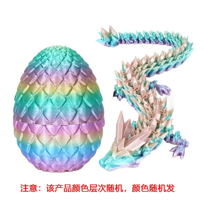 3D Printed Dragon Egg with Full Articulated Dragon Model Toy Ornament