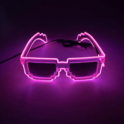 Funny Light Up Glasses Luminous LED Mosaic Glasses for Men and Women - Halloween Party Supplies, Glowing Neon Gafas for Festive Celebrations