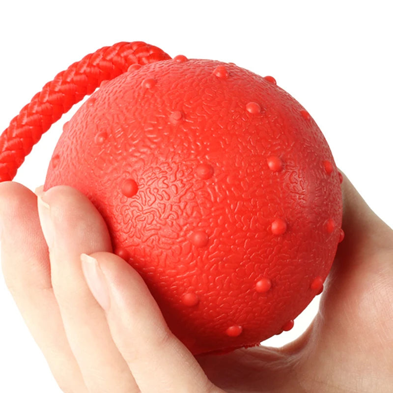 rubber ball with rope dog chew toy, indestructible pet bite training aid, molar interactive play, funny puppy teething toy, durable solid design for active dogs