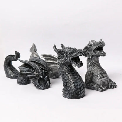 B0983D93Y8 Dragon Sculptures Resin Giant Lawn Sculpture Gothic Fantasy Dragon Figures Art Garden Patio Lawn Statues Furnishings Decoration