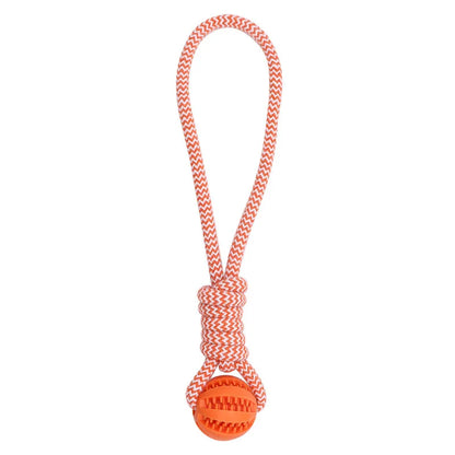 Interactive Dog Rope & Ball Toy | Durable Chew & Tug for Exercise | Bite Resistant Rubber for Small to Large Dogs | Promotes Dental Health & Mental Stimulation