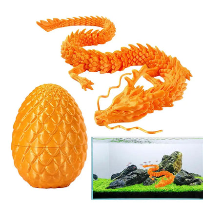 Crystal Dragon Action Figures 3D Printed Articulated Dragon With Egg Dinosaur Christmas Fidget Toy For Girls Kids Easter Basket
