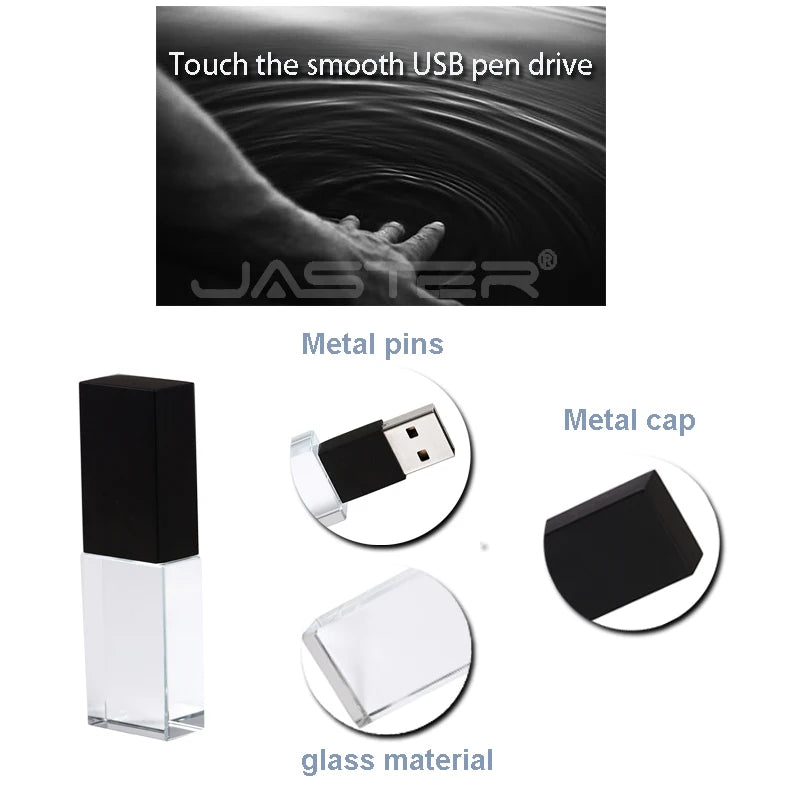usb flash drive 128gb crystal design, waterproof memory stick, rose gold usb 2.0 thumb drive, stylish storage for business gifts & data transfer, 16gb 32gb 64gb options