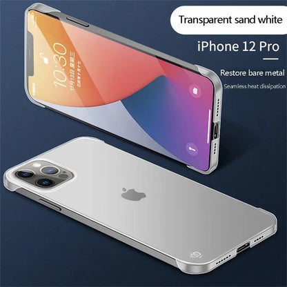 Luxury Hard PC Plastic Frameless Clear Phone Case  For iPhone 16 11 12 13 14 15 Pro Max X XR XSMAX SE 7 8 Plus MINI Cover