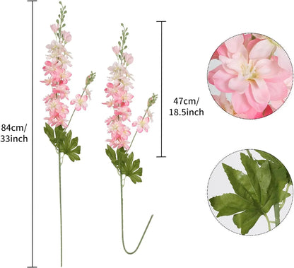 Artificial Flowers Blue Delphinium Long Stem Larkspur for Wedding Centrepieces Arrangements, Silk Flower Branch for Vase, Home Decor, Party Decorations