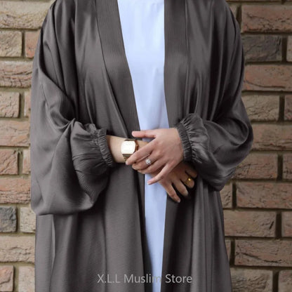 Prayer Clothes Women Satin Cardigan Robe Islamic Long-Sleeved Dress 2024 - Modest Fashion, Comfortable Fit, Ideal for Daily Wear and Special Occasions
