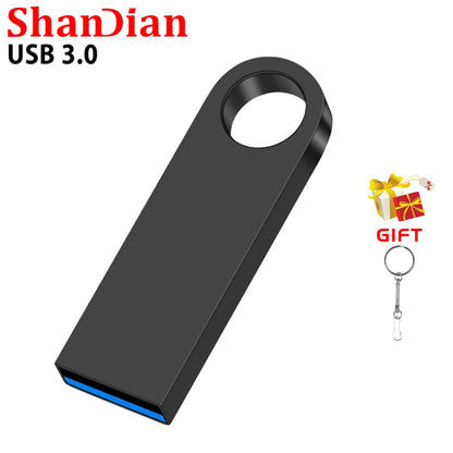 USB 3.0 High Speed Metal Flash Drive 128GB 64GB 32GB 16GB Portable Memory Stick Key Chain for Data Storage and Backup