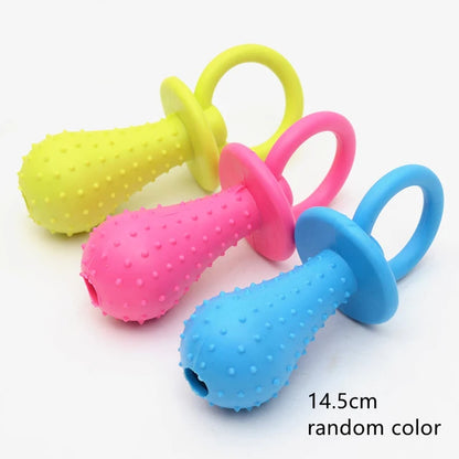 Rubber Pacifier Ring Chew Toy for Small Dogs | Durable Bite-Resistant | Promotes Dental Health | Puppy Training Aid | Random Colourful Selection