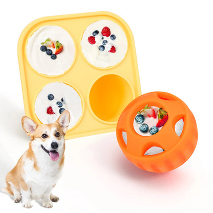 Durable Pet Chew Toy Set - Fillable Rubber Treat Holders - Dog Teething Toys for Anxiety Relief - Cooling Summer Play for Puppies and Adult Dogs