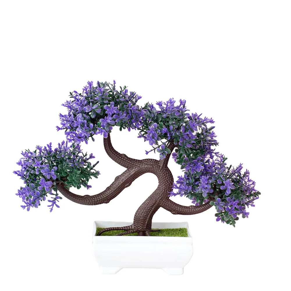 miniature artificial bonsai tree in pot, elegant faux plant decoration for home or office, desktop zen garden ornament, ideal for indoor use and exhibitions