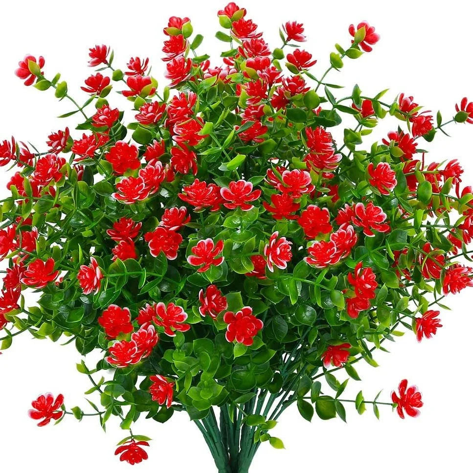 artificial rose bouquet, uv resistant, plastic flowers for outdoor garden, indoor decor, perfect for weddings, parties, porches & window boxes, home decoration