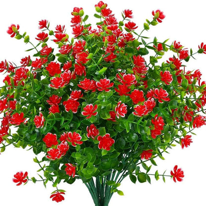 Artificial Rose Bouquet, UV Resistant, Plastic Flowers for Outdoor Garden, Indoor Decor, Perfect for Weddings, Parties, Porches & Window Boxes, Home Decoration