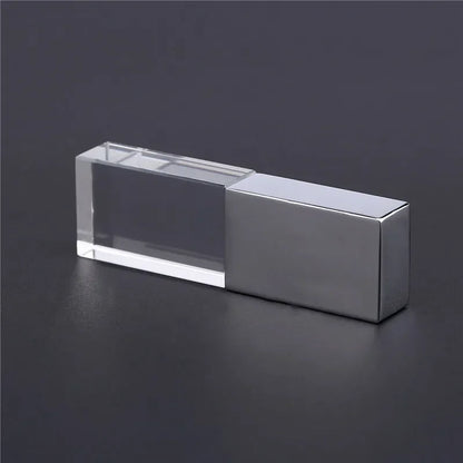 64 gb Crystal USB Flash Drive 64GB Blue LED Pen Drive Silver Gloden Memory Stick Creative Gift U Disk Green LED Pendrive