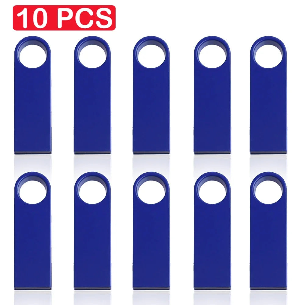 10 pcs lot mini metal usb flash drive 128gb creative business gift memory stick 64gb real capacity pen drive 32gb golden u disk