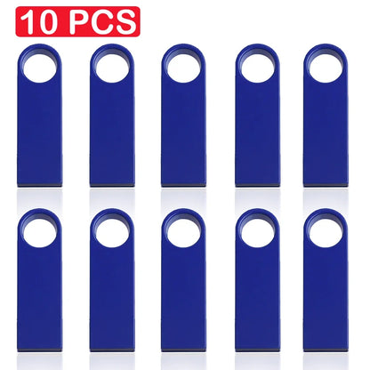 10 PCS LOT Mini Metal USB Flash Drive 128GB Creative Business Gift Memory Stick 64GB Real Capacity Pen Drive 32GB Golden U Disk