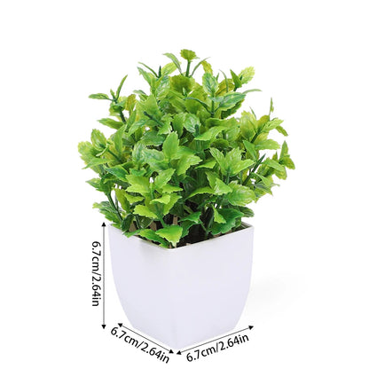 Artificial Eucalyptus Bonsai Plant, Green Decorative Mini Potted Tree, Indoor Home Décor, Garden, Bedroom, Office Display, Plastic Fake Plant for Tabletop Arrangement