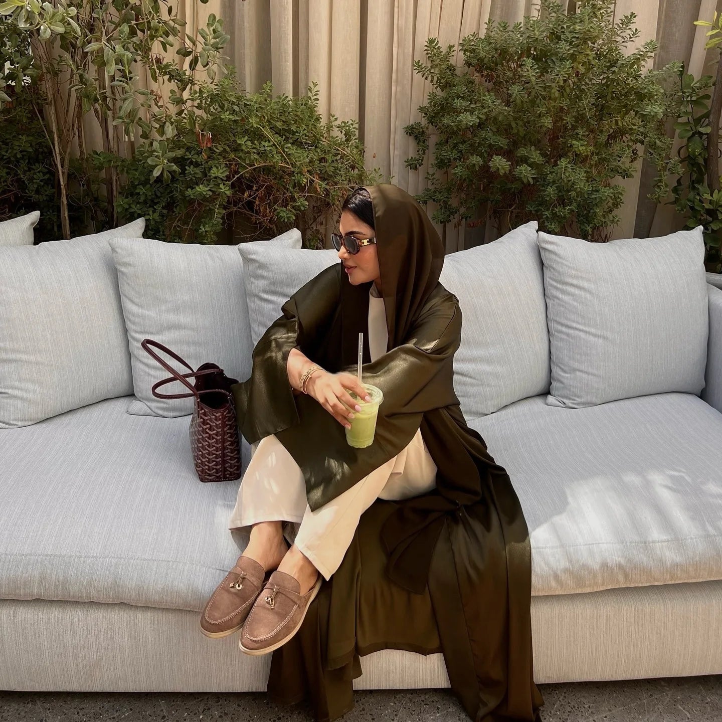 ramadan decoration 2024 muslim girl army green abaya robe islamic gift elegant prayer dress for special occasions and everyday wear