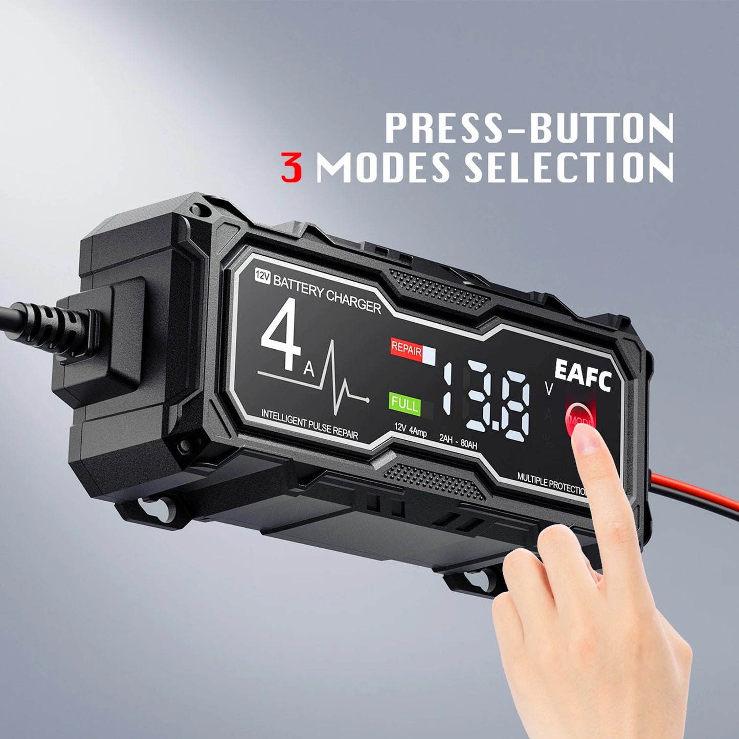 b0dphwrggl eafc 12v 4a car motorcyclebattery charger lcd display  intelligent chargers multiple protection pulse repair agm batterycharger