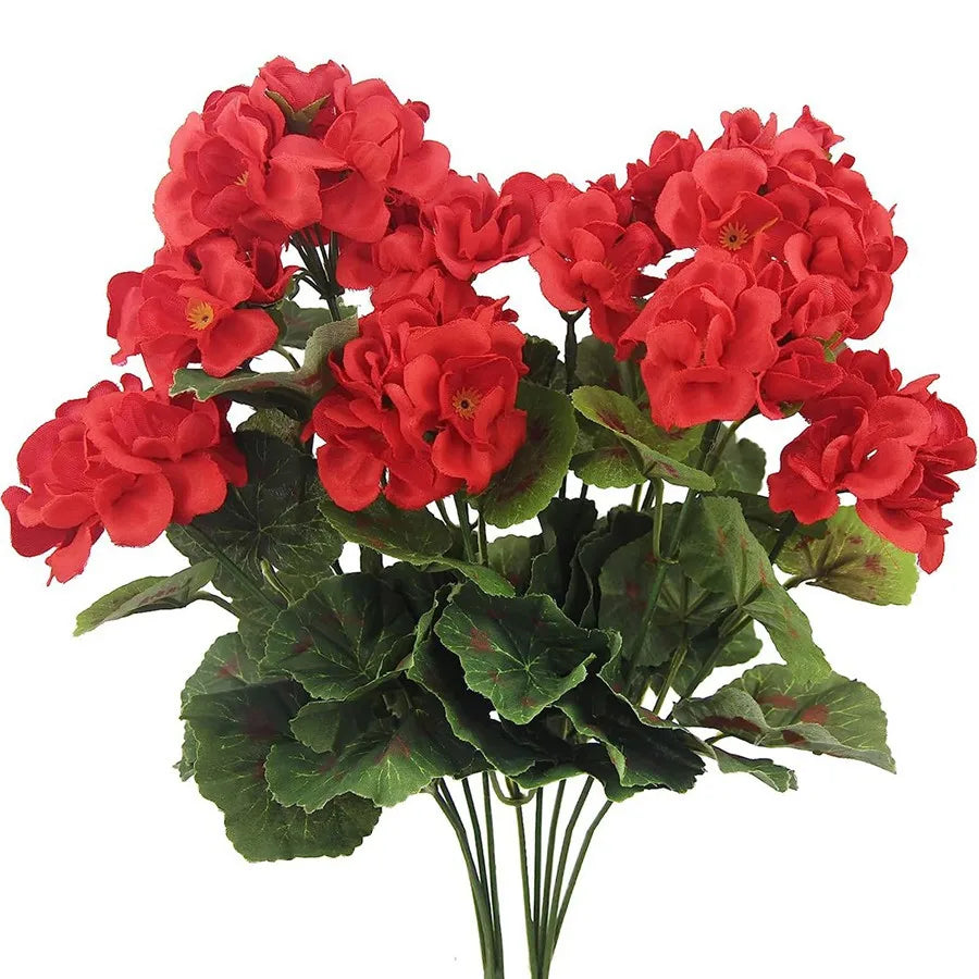 silk begonia artificial flowers bouquet, home and event decor, ideal for weddings, anniversaries, birthdays, indoor outdoor use, elegant silk floral arrangement