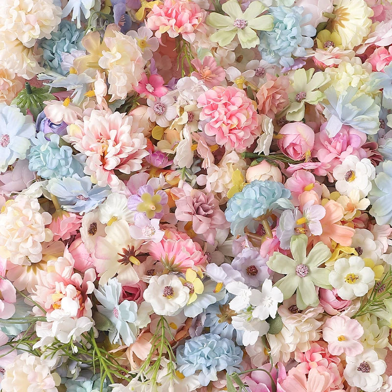 mini silk artificial flowers set, 50pcs mixed colours, ideal for home décor, crafts, wedding, anniversary, baby shower, birthday, indoor decoration accessories