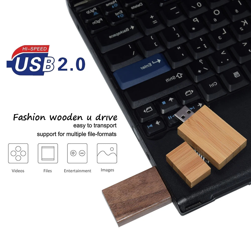 wooden usb + box flash drive flash disk pendrive 4gb 8gb 16gb 32gb 64gb 128gb memory stick photography gifts for wedding business storage