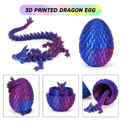 1set 3D Printed Dragon Egg With Dragon Figurine Funny Gift Room Decor