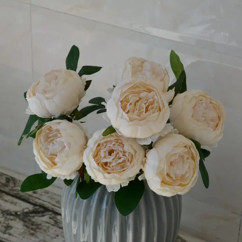 silk artificial peony bouquet, 7-head flower branch, 45 cm, pink blue red white, home decor, wedding & anniversary decoration, indoor use, party & office display