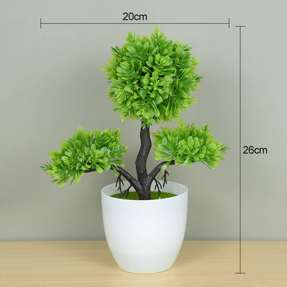 Artificial Bonsai Tree in Pot - Plastic Fake Plant for Desk, Home, Hotel, Garden Decoration, Ideal for Indoor and Outdoor Use, Decorative Potted Ornament