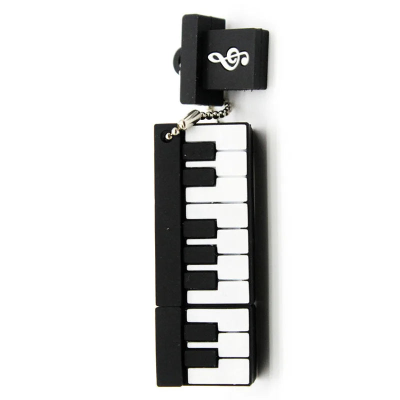 musical instrument usb flash drive 64gb/32gb/128gb silicone pen drive, piano guitar violin design, usb2.0 memory stick for data storage and transfer