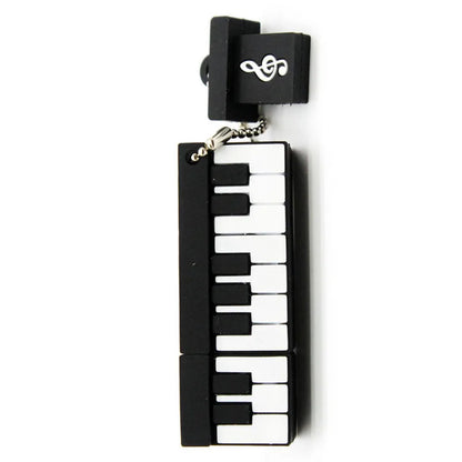Musical Instrument USB Flash Drive 64GB/32GB/128GB Silicone Pen Drive, Piano Guitar Violin Design, USB2.0 Memory Stick for Data Storage and Transfer