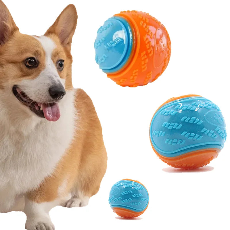 dog chew ball toy tpr material for aggressive chewers, cooling & squeaky, interactive teeth cleaning, summer pet exercise play, suitable for all sizes, safe fun