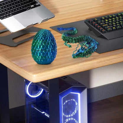 Crystal Dragon Action Figures 3D Printed Articulated Dragon With Egg Dinosaur Christmas Fidget Toy For Girls Kids Easter Basket