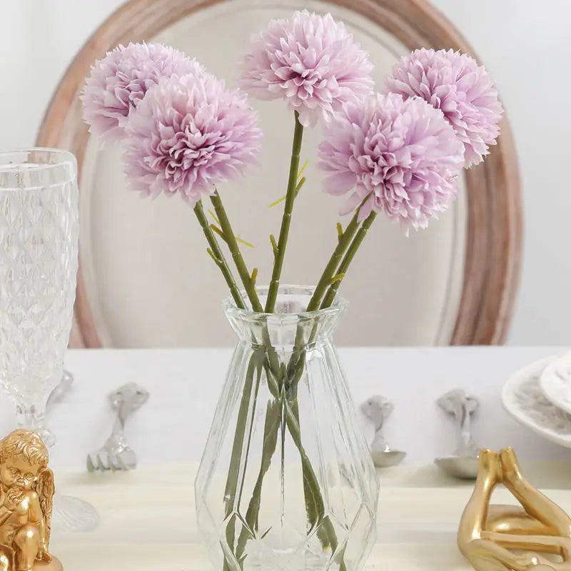 artificial dandelion & hydrangea flower bouquet 5pcs non-woven fabrics for home vase decor, garden, party, wedding centrepiece, bridal, christmas ornament